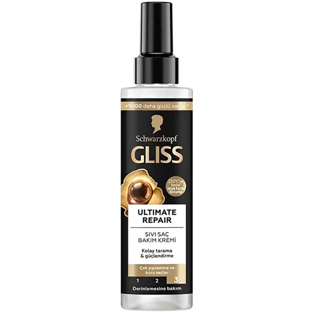 کرم مو دوفاز گلیس مدل آلتیمیت ریپیر حاوی کراتین مایع و عصاره مروارید سیاه 200 میل Gliss Ultimate Repair Sivi Sac Bakim Kremi