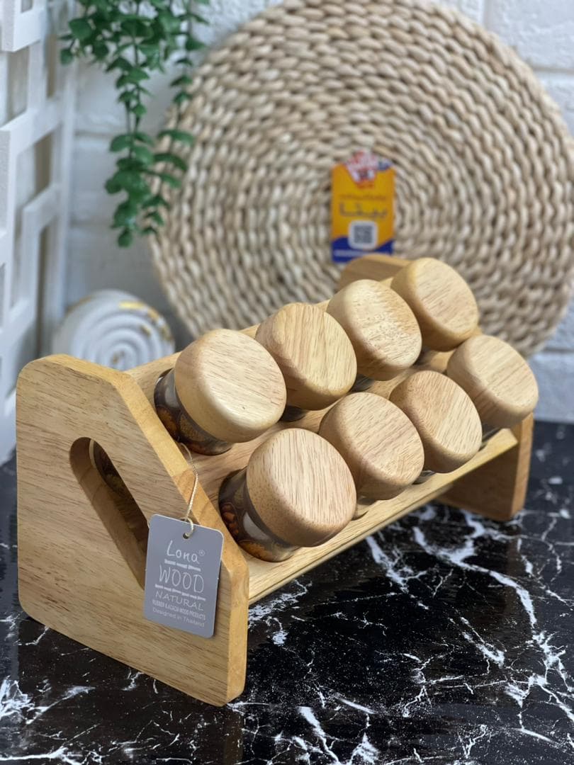 جا ادویه چوبی کج 8 عددی رابروود کد99083 لوناوود — تصویر ۴