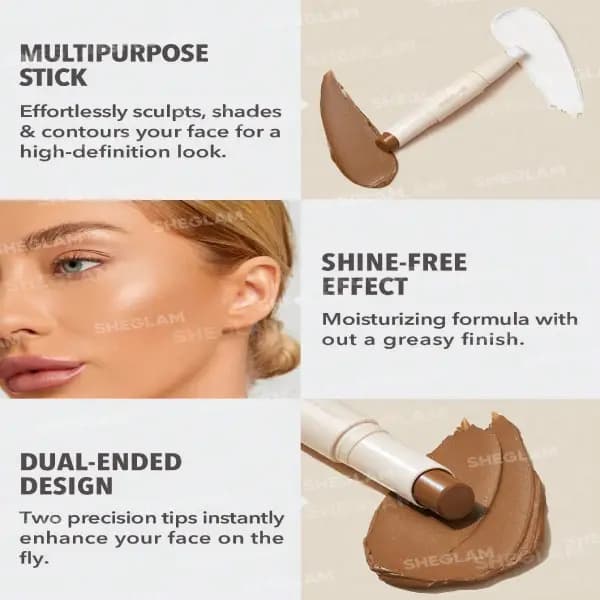 استیک کانتور و هایلایتر دوطرفه شیگلم SHEGLAM — تصویر ۳