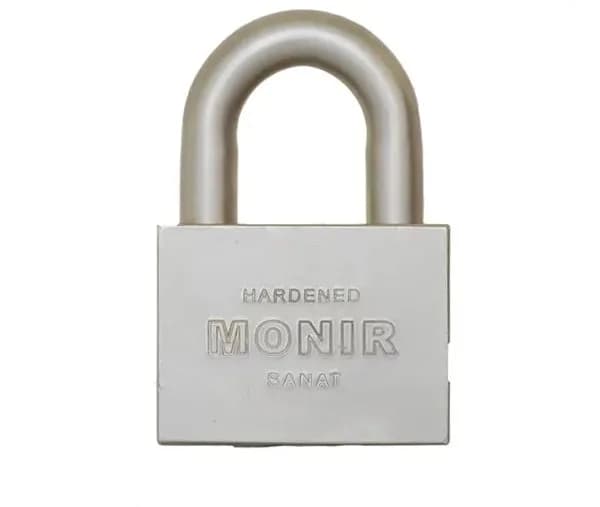 قفل آویز منیر صنعت فولادی پله ای دو شیار مدل 102