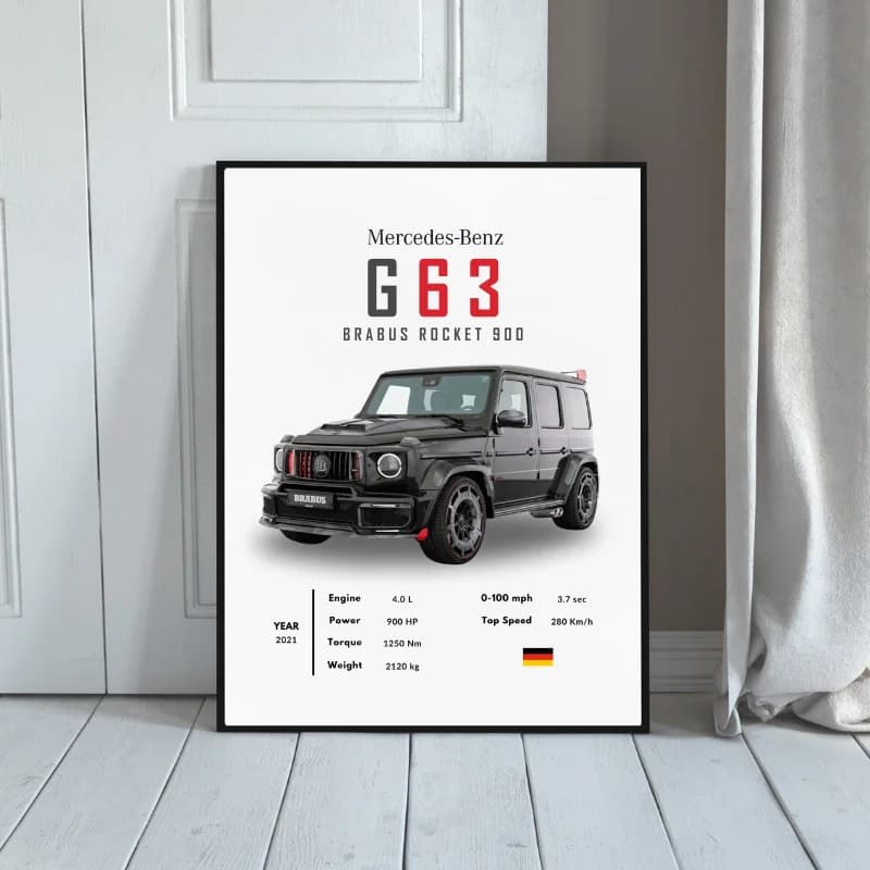 تابلو دکوراتیو ماشین طرح بنز G63 Brabus Rocket — تصویر ۳
