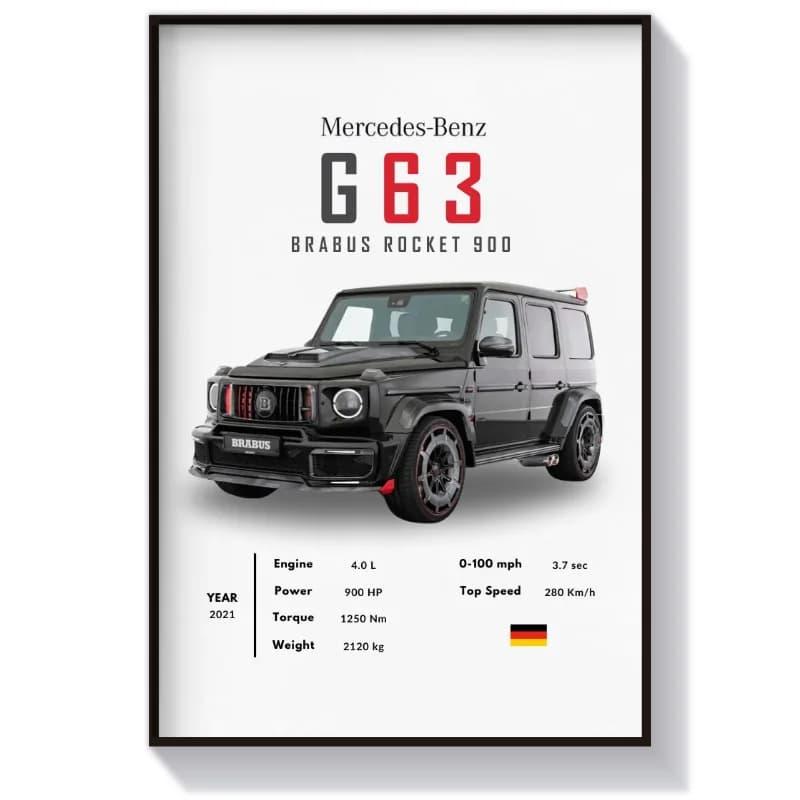 تابلو دکوراتیو ماشین طرح بنز G63 Brabus Rocket
