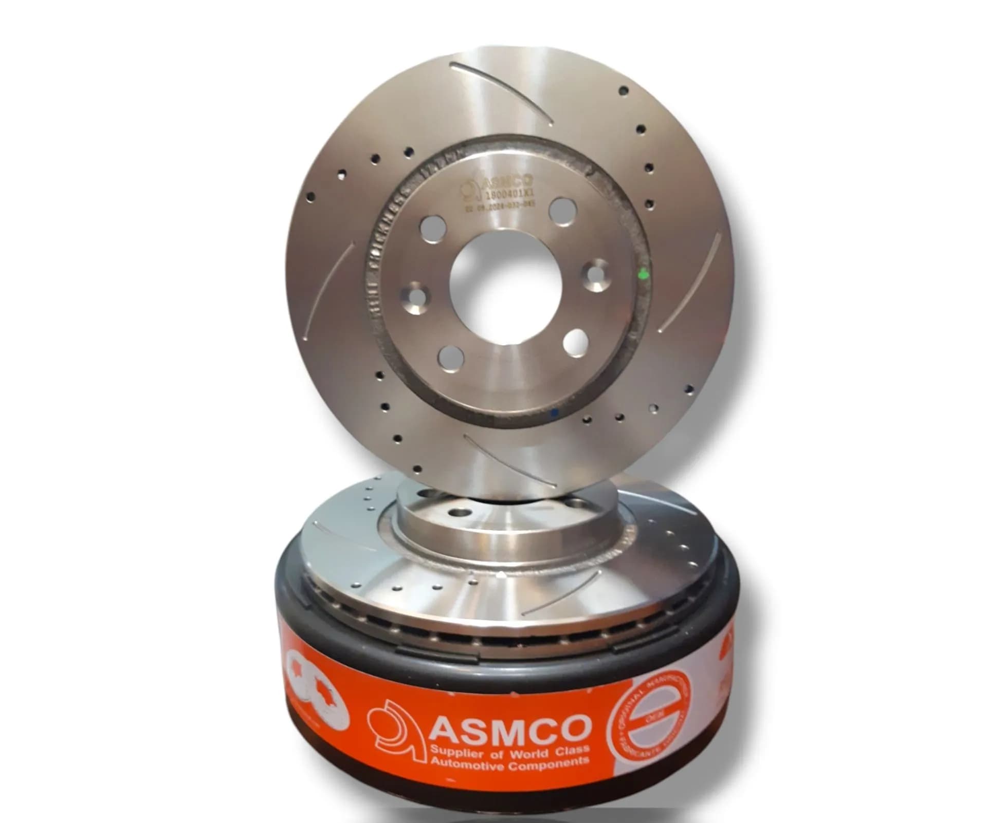 دیسک چرخ جلو دناپلاس 4 پیچ سوراخ دار و شیاردار برند آسمکو ASMCO