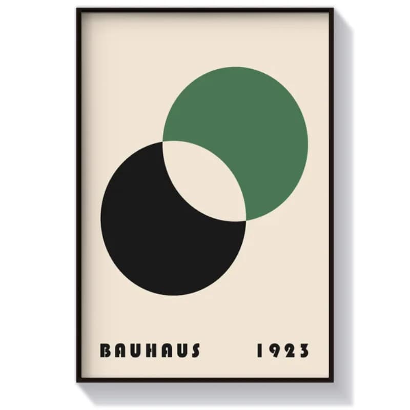 تابلو دکوراتیو سبک Bauhaus مدل دایره‌های درگیر — تصویر ۲
