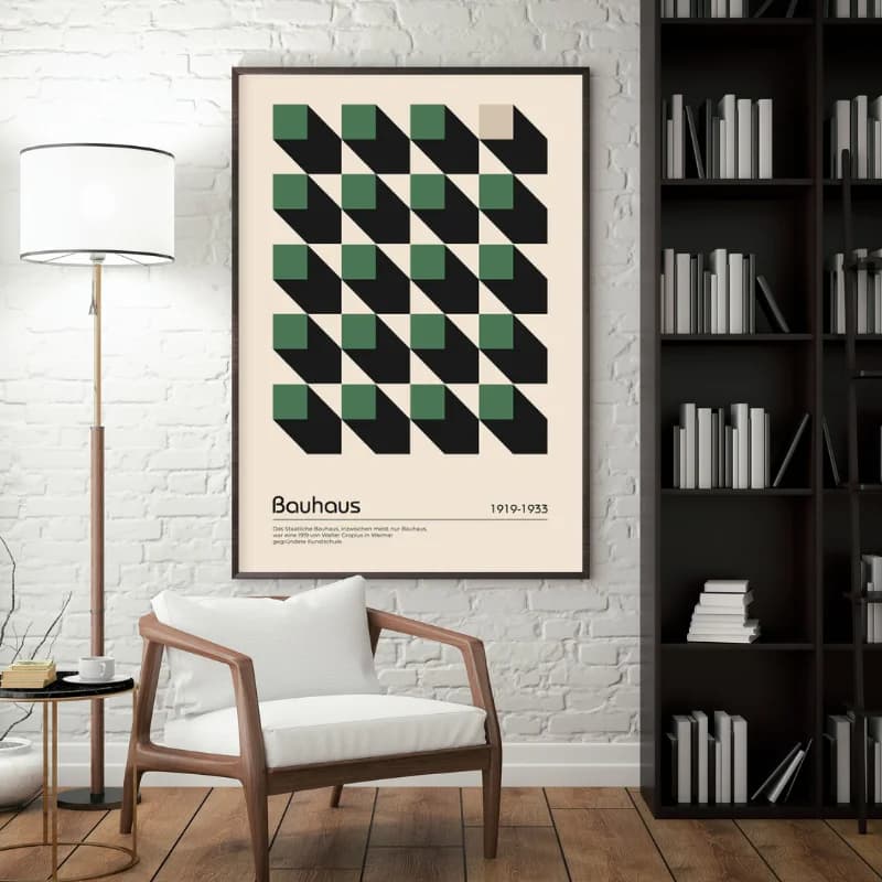تابلو دکوراتیو سبک Bauhaus مدل پرسپکتیو مکعبی — تصویر ۳