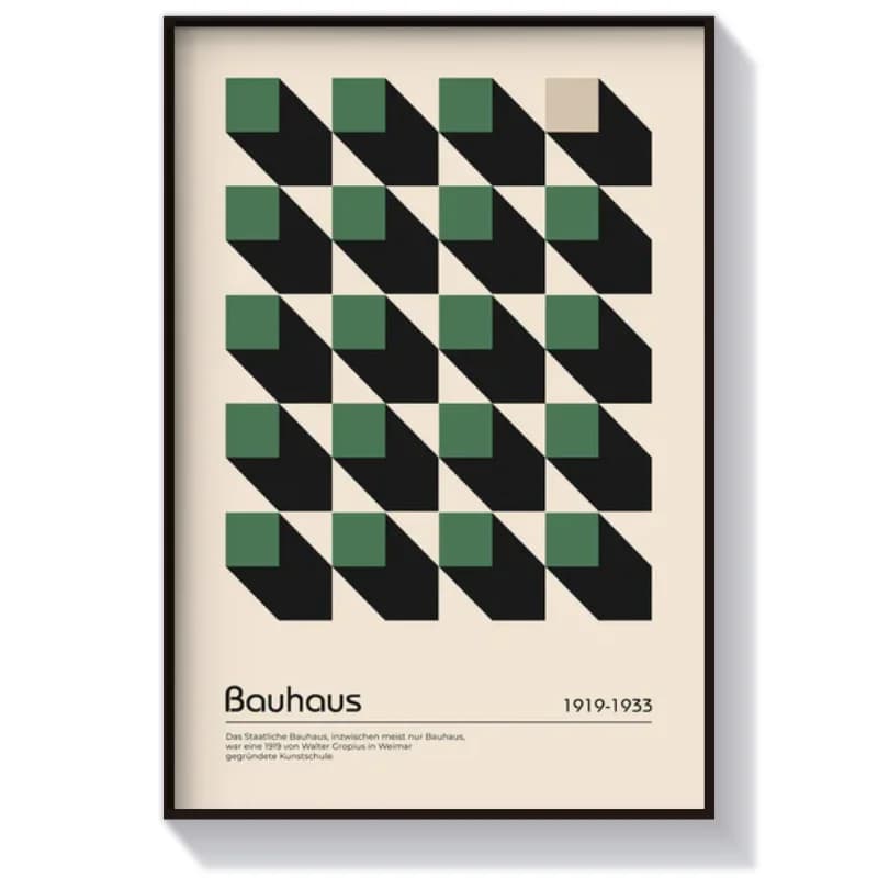 تابلو دکوراتیو سبک Bauhaus مدل پرسپکتیو مکعبی
