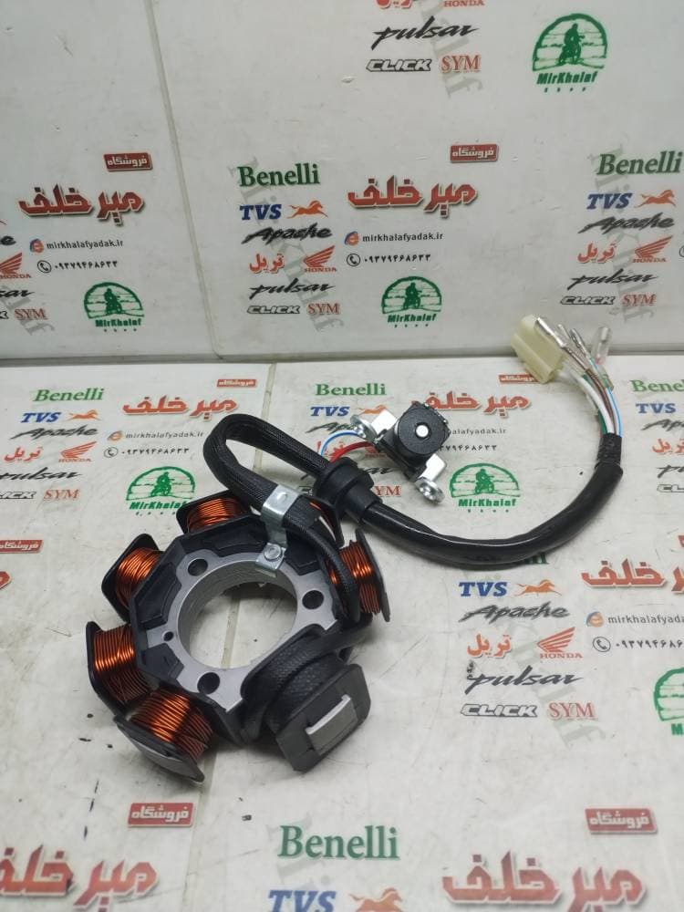 6 و 7 بوبین (دستگاه) سیم پیچی برق موتور بی کلاچ طرح ویو اوا 125 درجه 1 — تصویر ۲