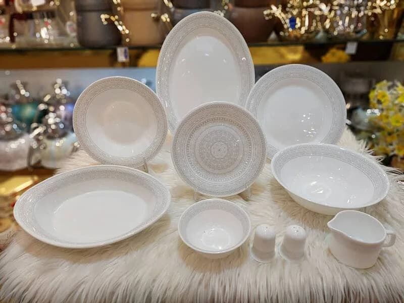 سرویس ظروف پذیرایی ۳۰پارچه ارکوپال گل طوسی