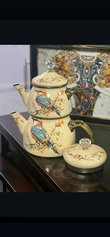 ست کتری قوری لعابی ترک