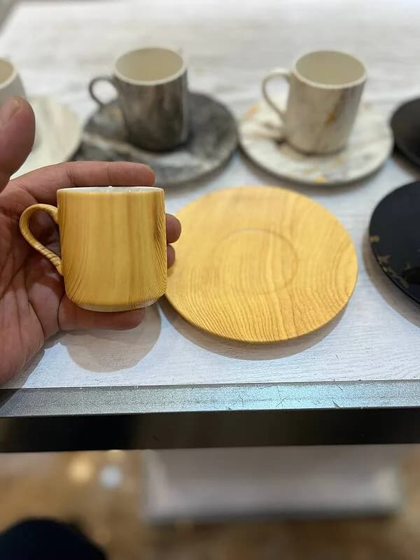 فنجان و نعلبکی چینی طرح بامبو