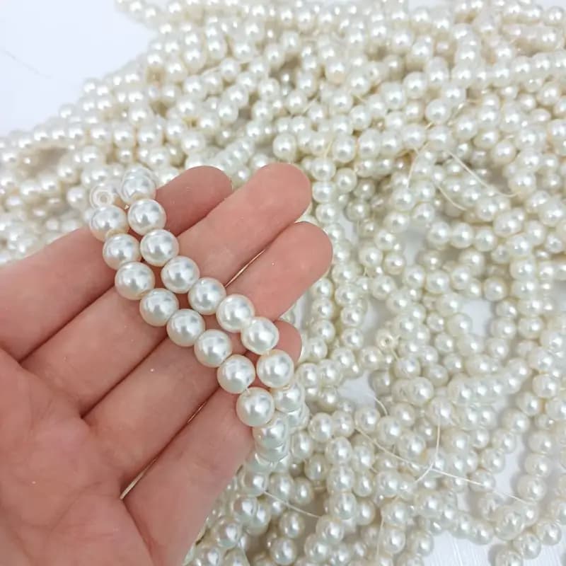 مروارید سنگی شیری سایز 8میل