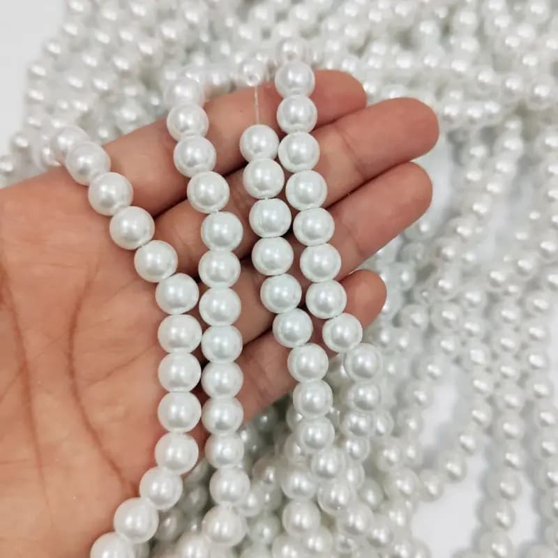 مروارید سنگی سفید سایز 8میل
