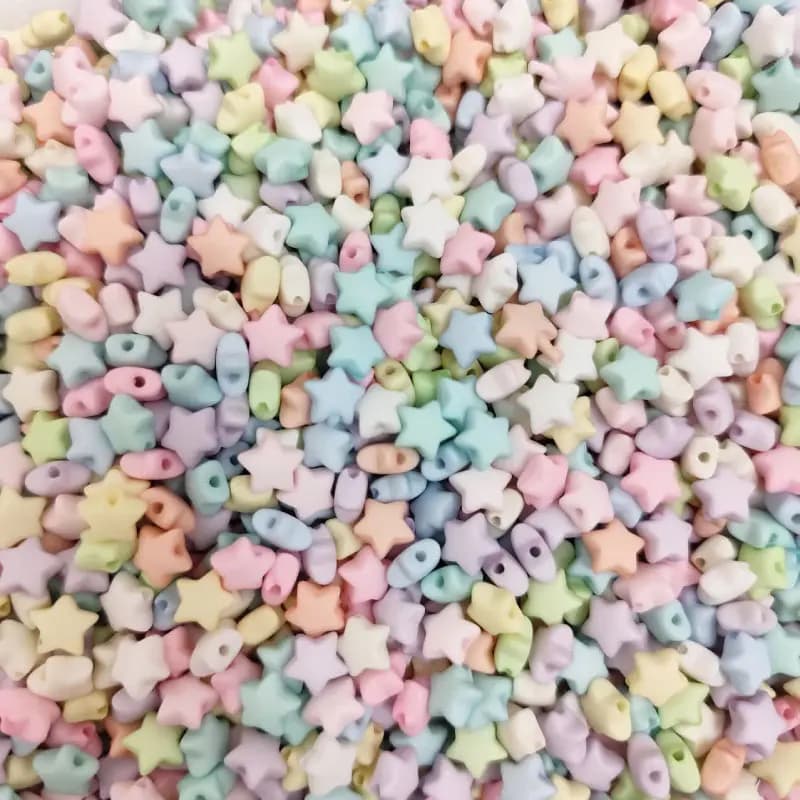 مهره رنگی ستاره ریز مات ملایم(100گرم) — تصویر ۳