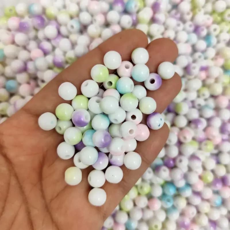 مهره رنگی دایره آبرنگی سایز 8میل (100گرم) — تصویر ۲