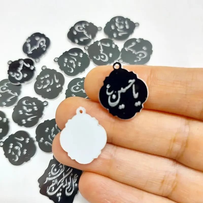 پلاک تک حلقه یاحسین مشکی(50عددی)