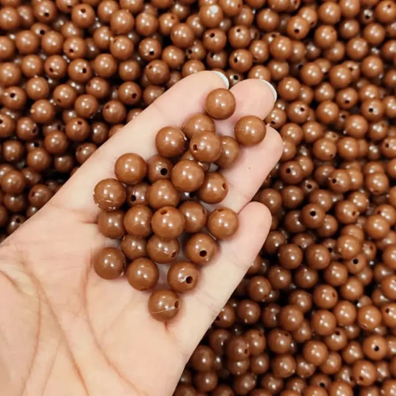 مهره رنگی ایرانی قهوه ای سایز10میل(100گرمی) — تصویر ۲