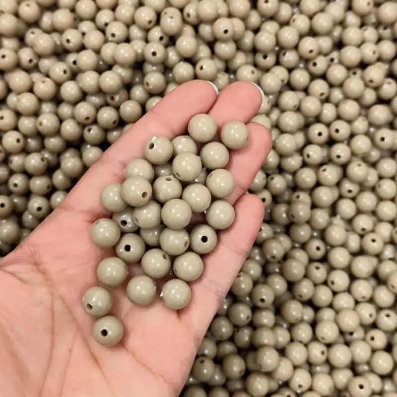 مهره رنگی ایرانی رنگ خاکی سایز10میل(100گرمی) — تصویر ۲