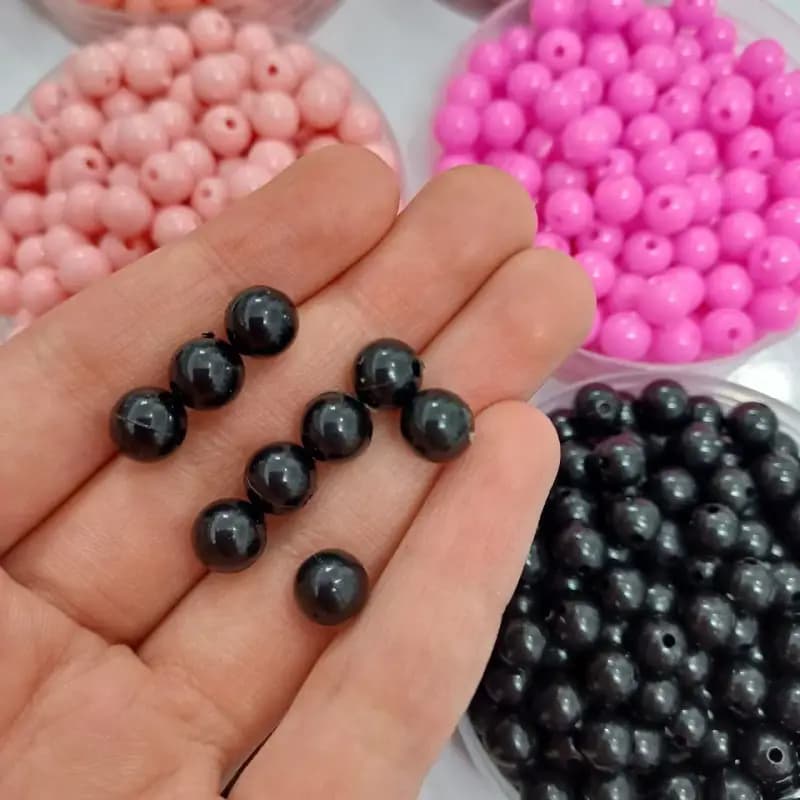 مهره رنگی ایرانی مشکی سایز 8میل(100گرمی) — تصویر ۲