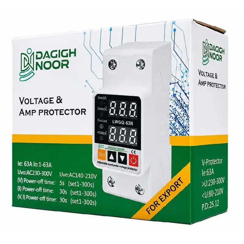 محافظ ولتاژ و جریان تکفاز دقیق نور مدل LWGQ-63TW — تصویر ۴