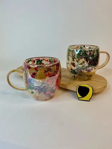 لیوان گلدار شامپاینی
