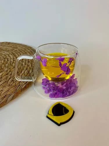 ماگ پیرکس دوجداره گلدار — تصویر ۵