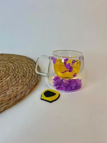 ماگ پیرکس دوجداره گلدار — تصویر ۴