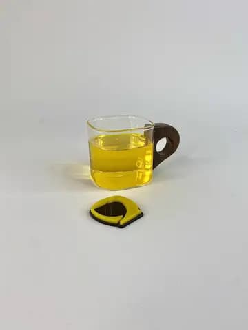 شات قهوه مربع دسته چوبی پیرکس
