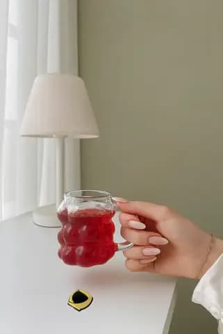لیوان حبابی دسته دار پیرکس