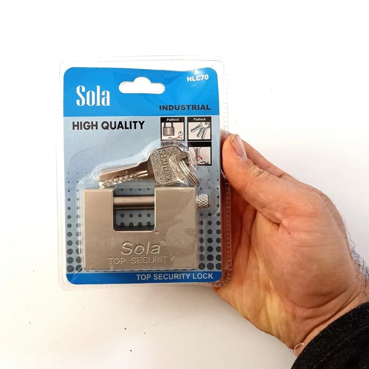 قفل کتابی فولادی سایز 70 Sola کلید کامپیوتری — تصویر ۳