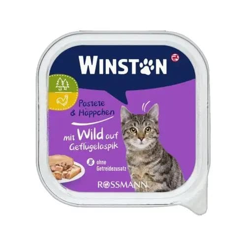 ووم گربه وینستون طعم مرغ و گوشت شکار 100g winston