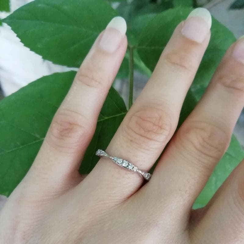 رینگ نقره زنانه بسیار جذاب با عیار 925 آقابزرگ — تصویر ۲