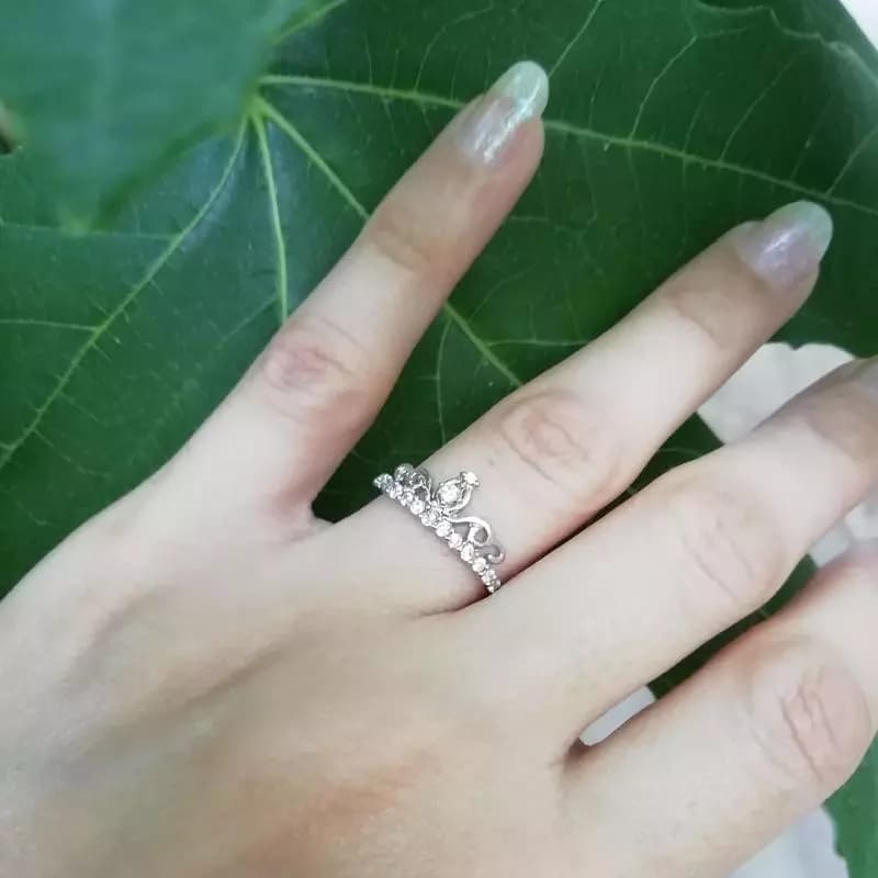 انگشتر نقره زنانه Gemless مدل تاج عیار 925، کد 437 — تصویر ۴