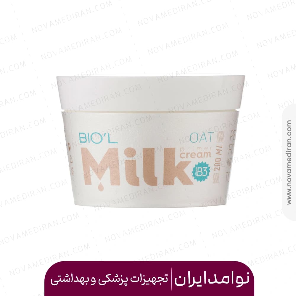 کرم نرم کننده پوست شیر و جو دو سر بیول مناسب پوست نرمال تا خشک 200 میل