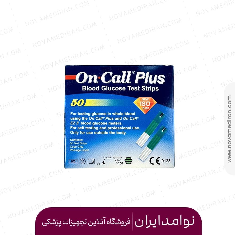 نوار تست قند آن کال پلاس on call plus بسته 50 عددی