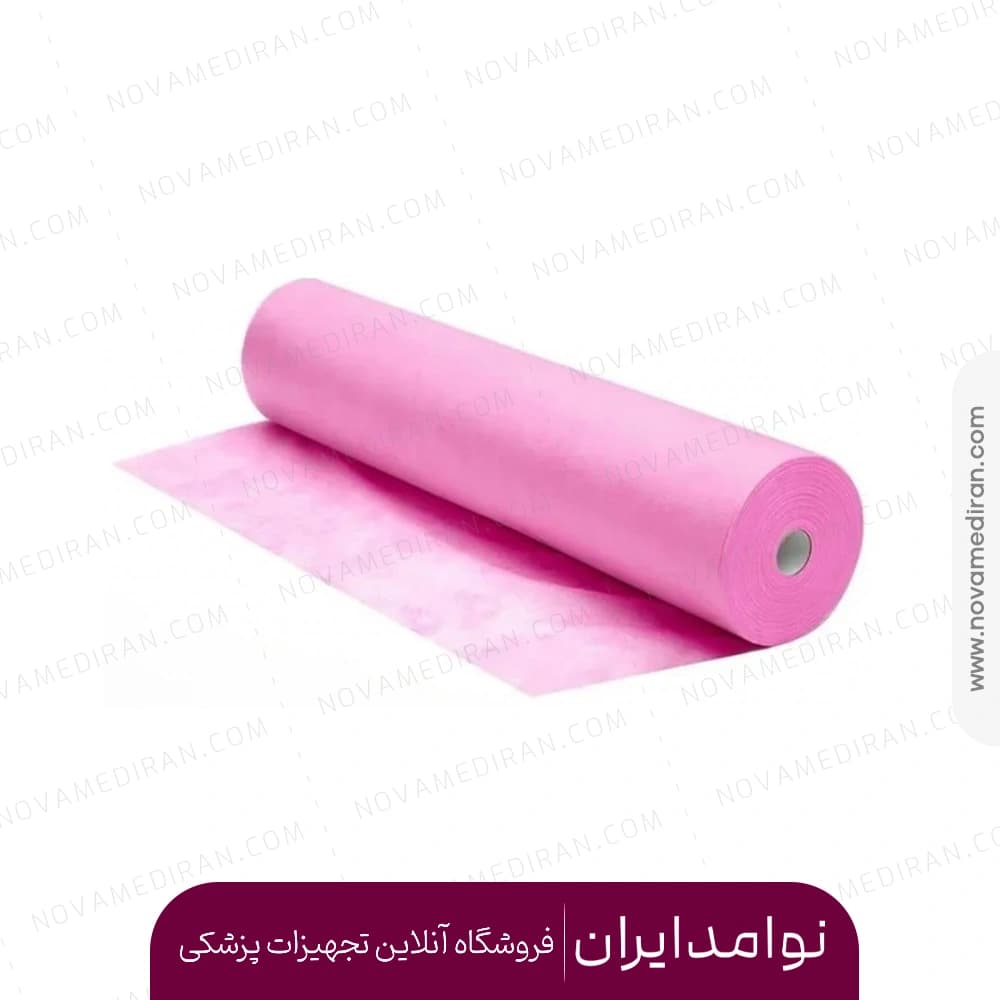 رول ملحفه اسپان 18 متری صورتی عرض 60 گرماژ 25