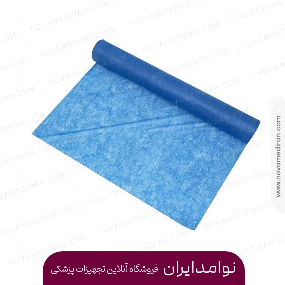 رول ملحفه اسپان ۱۸ متری آبی عرض ۶۰ گرماژ ۲۵