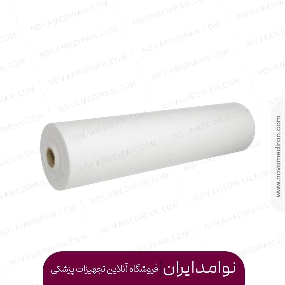 رول ملحفه اسپان ۱۸ متری سفید عرض ۸۰ گرماژ ۱۵