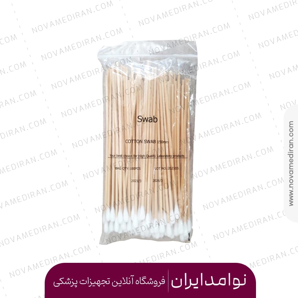سوآپ پنبه‌ دار وارداتی 100 عددی