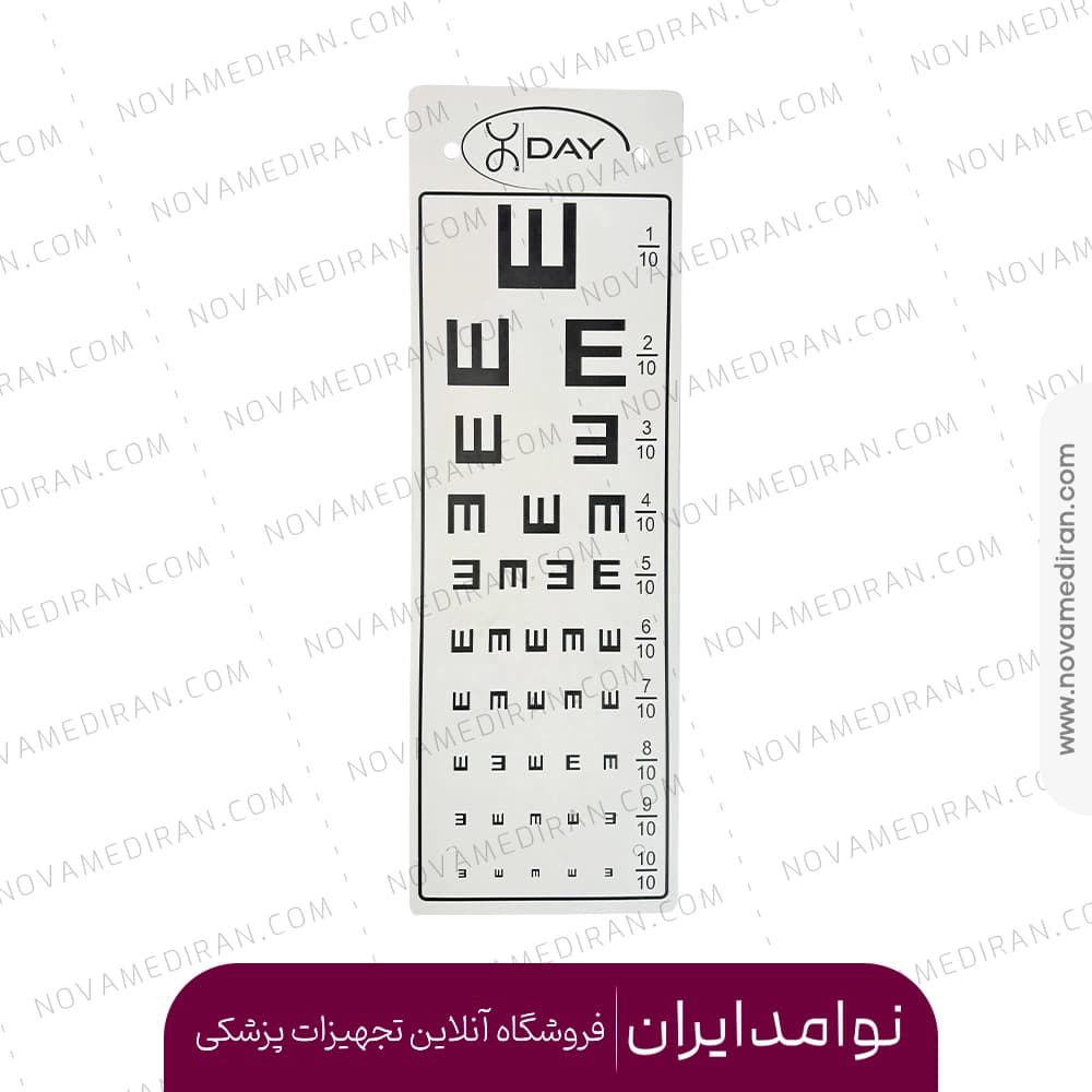 تابلو چارت بینایی سنجی دیواری