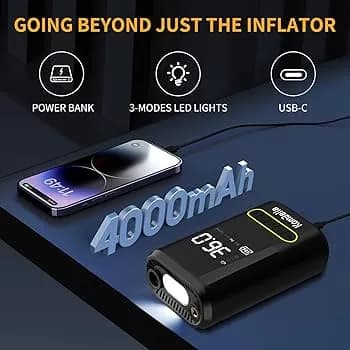 پمپ باد لاستیک هوشمند + پاوربانک قابل حمل مدل ATJ-8466-فروش استثنائی — تصویر ۳