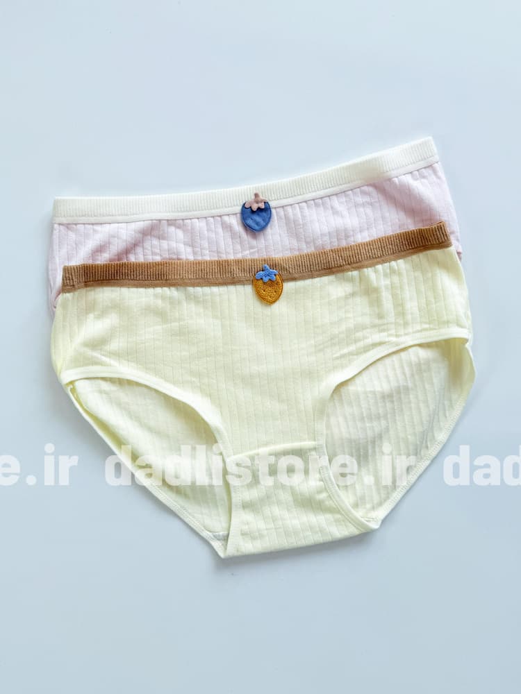 شورت اسلیپ نخ پنبه عروسکی رنگی طرح توت فرنگی — تصویر ۳