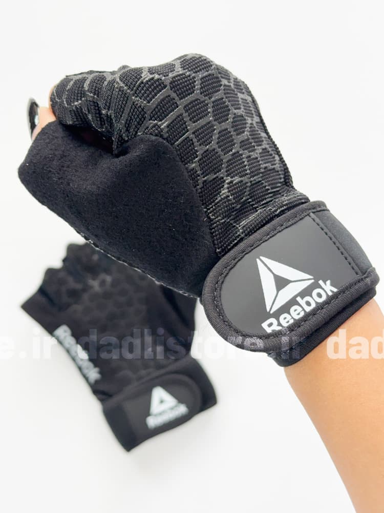 دستکش نیمه انگشتی بدنسازی زنانه Reebok — تصویر ۲