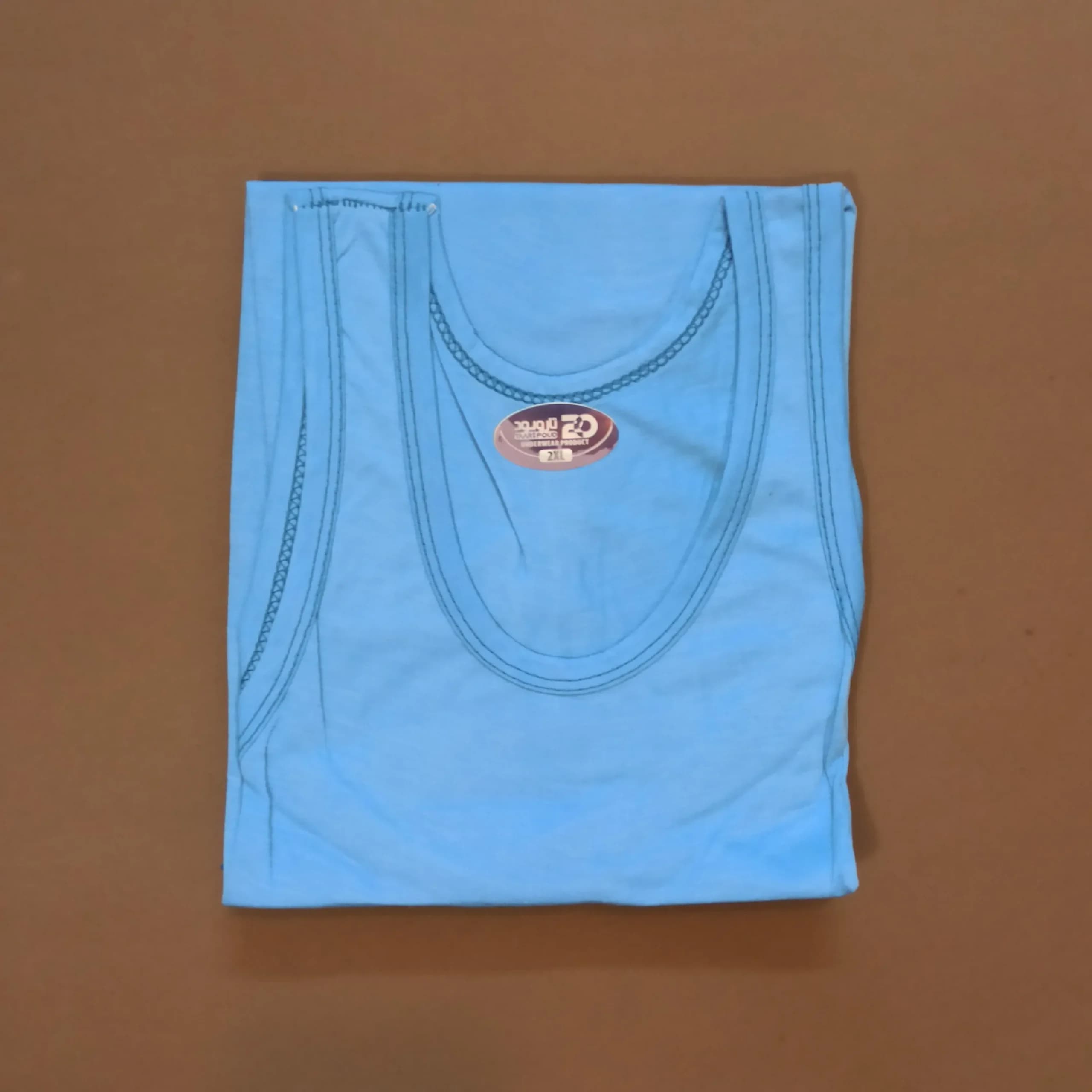 رکابی مردانه پنبهای بسته سه عددی رنگی سایز L تا 2XL — تصویر ۷