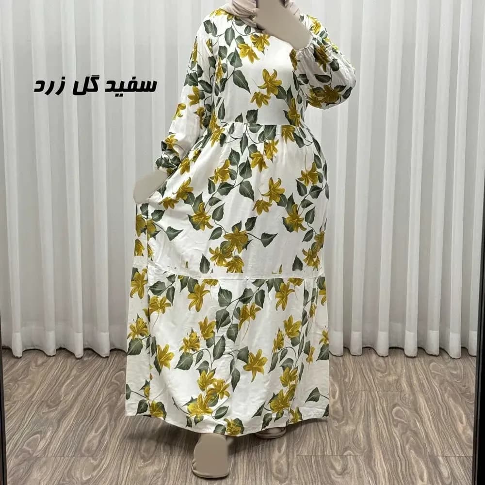پیراهن ساحلی زنانه نخی مدل پامچال فری سایز — تصویر ۴