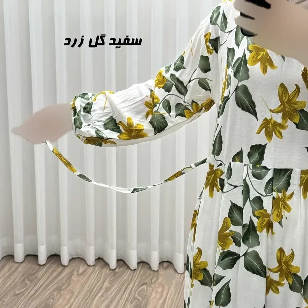 پیراهن ساحلی زنانه نخی مدل پامچال فری سایز — تصویر ۲