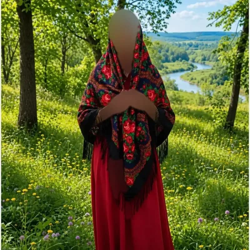 روسری ترکمنی اصل پشمی پاولوا پوساد مدل جیمی قواره بزرگ مناسب پاییز زمستان بهار — تصویر ۴