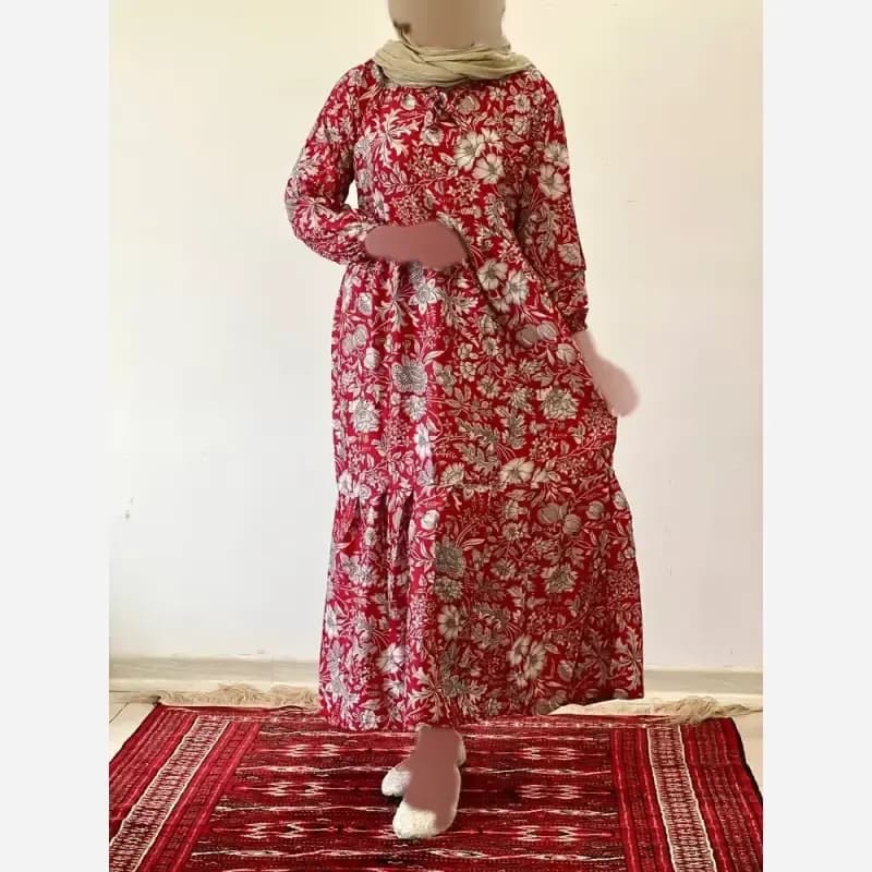 ساحلی گلدار خنک و تابستانه جنس فلور بوگاتی فری سایز — تصویر ۲
