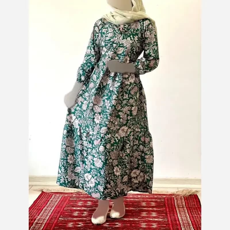 ساحلی گلدار خنک و تابستانه جنس فلور بوگاتی فری سایز — تصویر ۵
