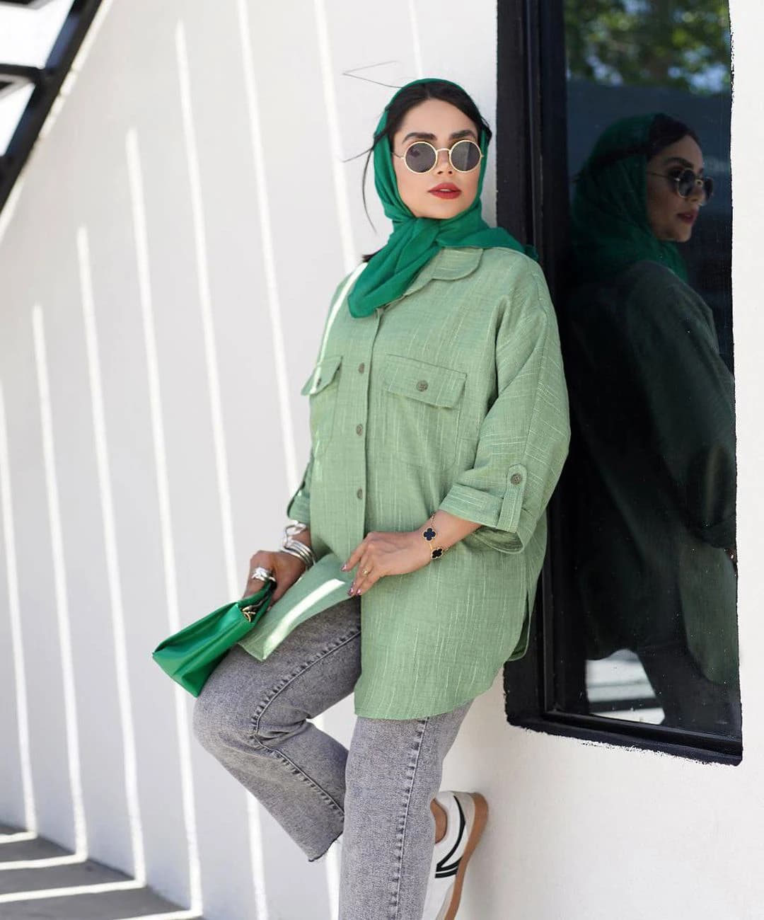 شومیز خط دار مدل شانیسا — تصویر ۲