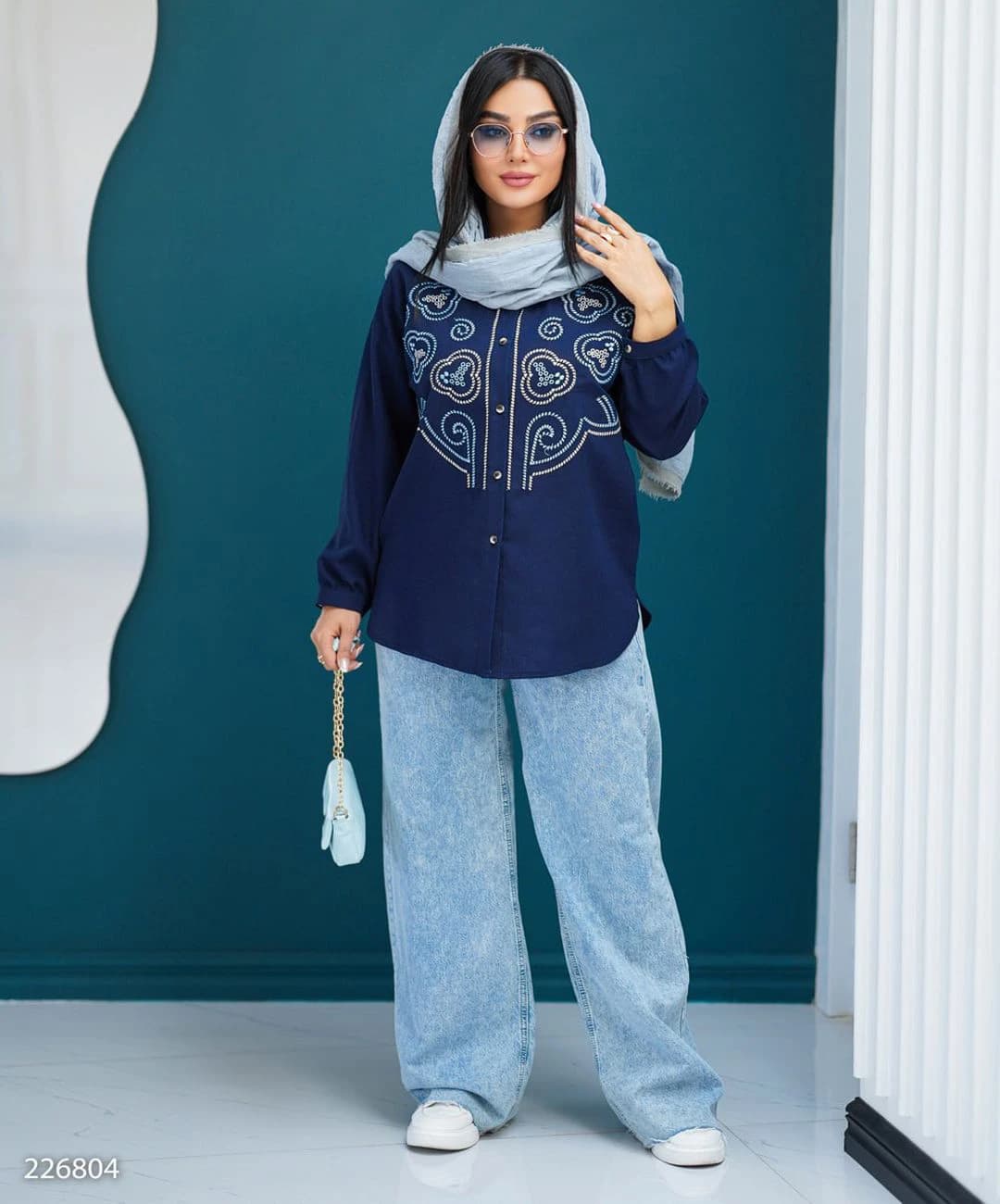 شومیز لینن مدل آتینا — تصویر ۴